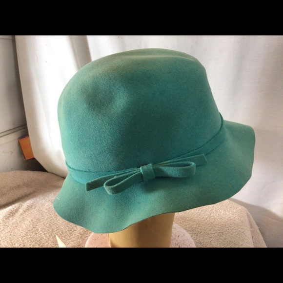 Cute Woman’s JANE MORGAN Teal/Green Felt Hat - Picture 9 of 10